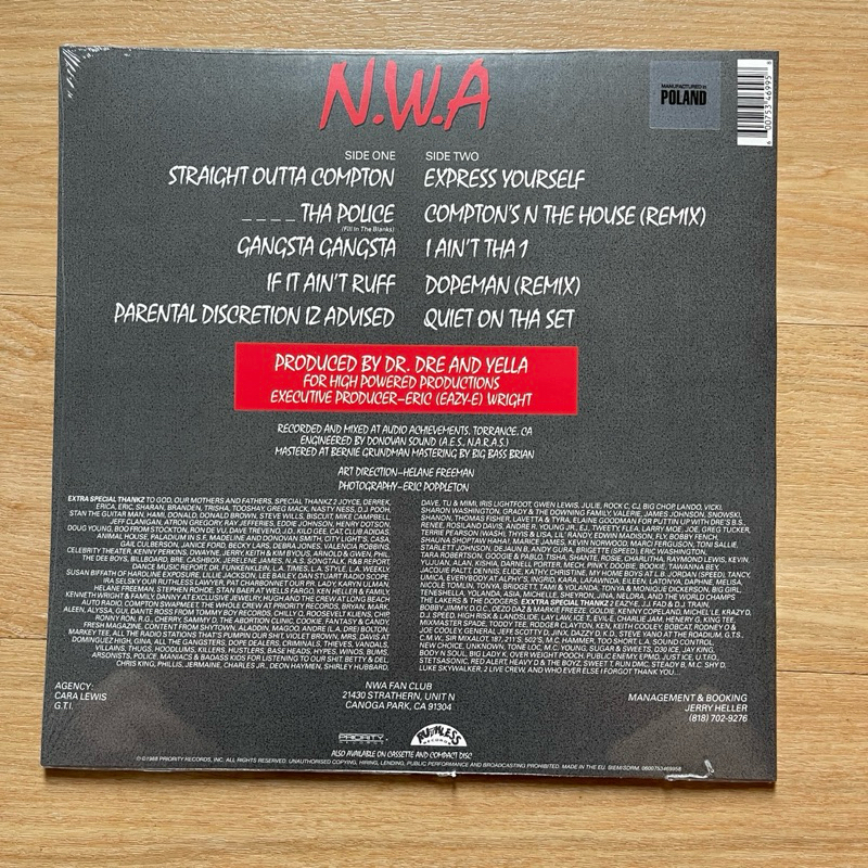 แผ่นเสียง N.W.A – Straight Outta Compton ,Vinyl, LP, Album, Reissue, EU มือหนึ่ง ซีล