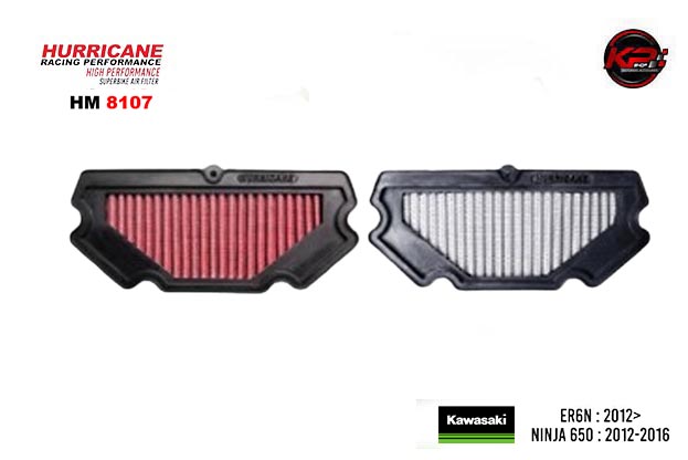 กรองอากาศ HURRICANE FOR KAWAZAKI ER6N / NINJA650 (STANLESS) HM8107