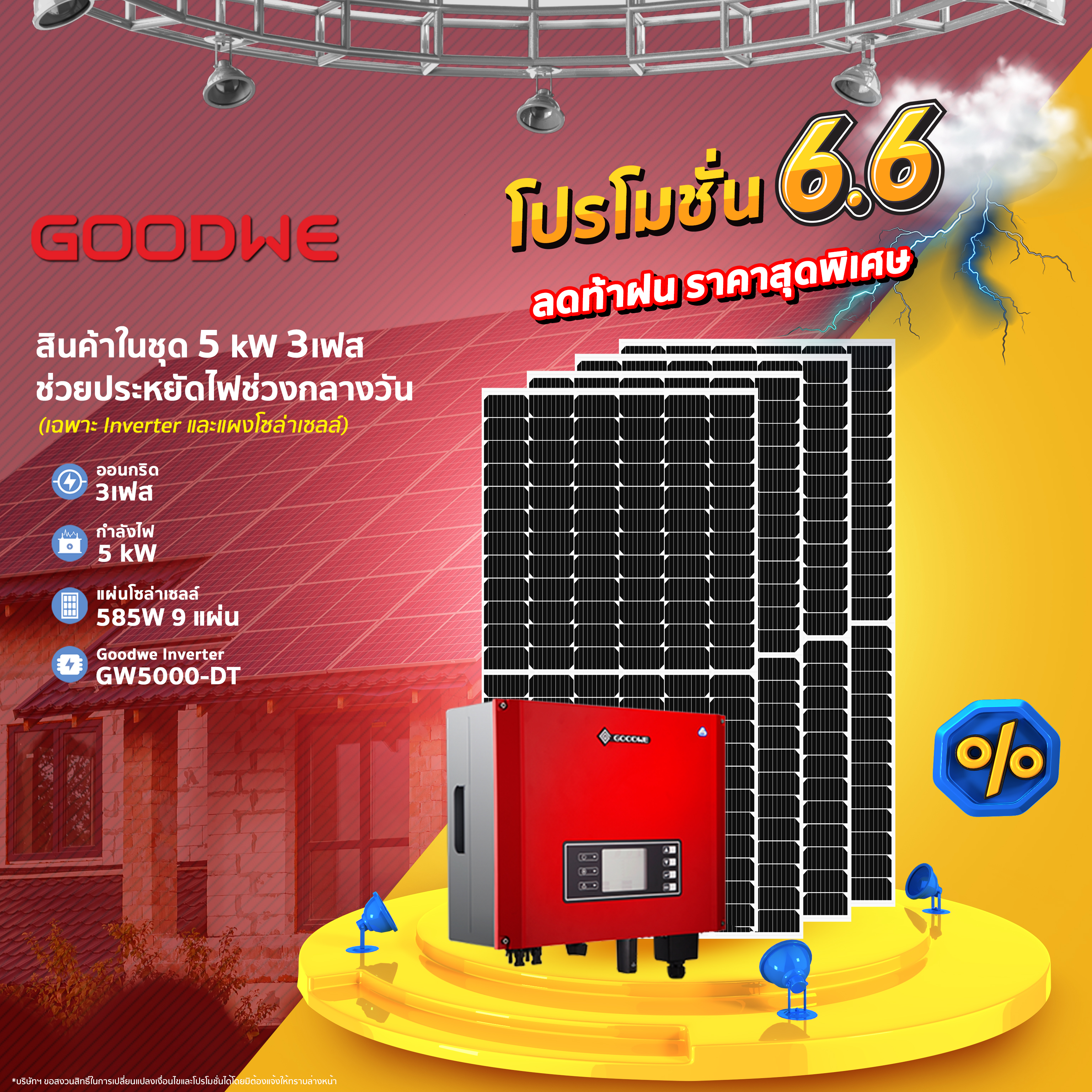 ชุดโซล่าเซลล์ 5kW 3Phase (โปรโมชั่น)