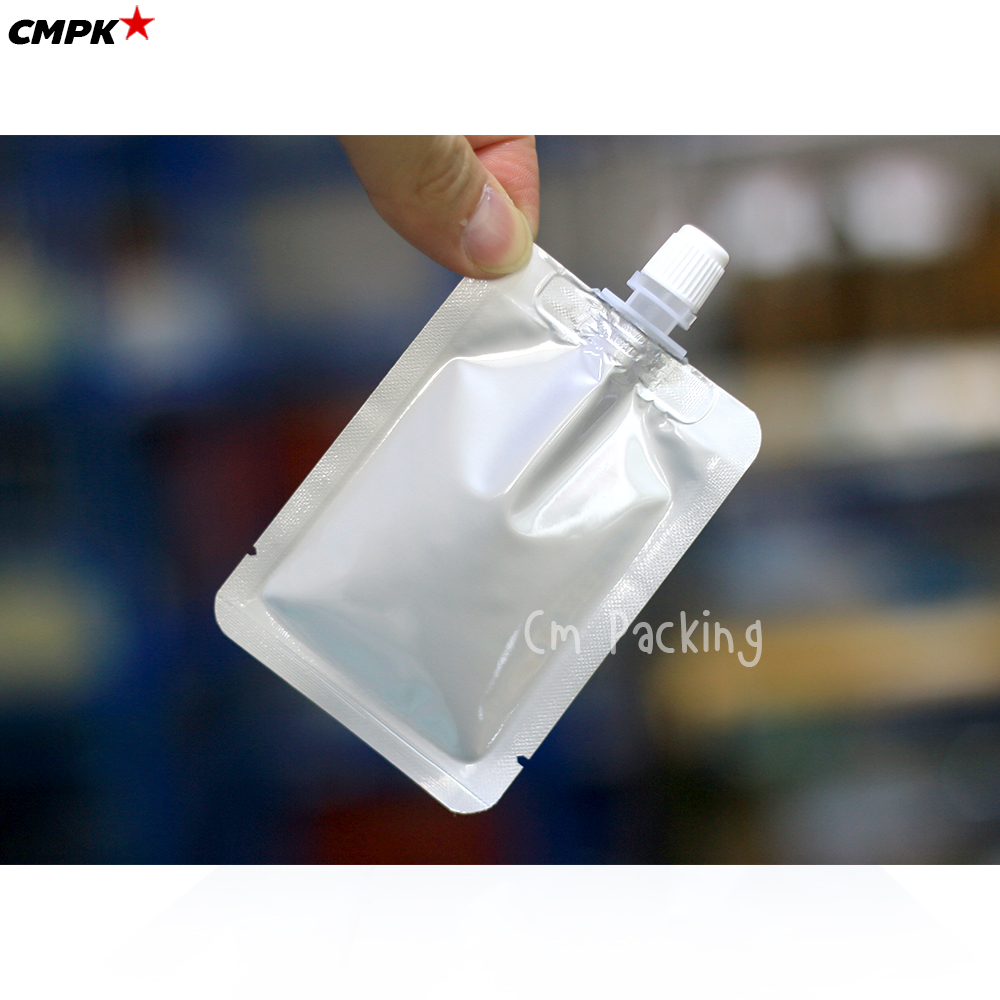 ซองครีมเซเว่นติดจุก ซอง DIY 5-15 mL เนื้ออลูมิเนียมฟอยล์ฝาเกลียว (รุ่นฝาเล็ก 0.82 ซม.) แพค 100 ถุง