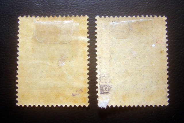 ((--ยังไม่ใช้ ครบชุด--)) s2870-แสตมป์รัชกาลที่ 5 วัดแจ้ง ชุดชั่วคราว-แก้สตางค์ ปี 2458 Provisional Issue 1915 ครบชุด 2 ดวง ยังไม่ใช้ ราคาเบา หายาก น่าสะสมครับ