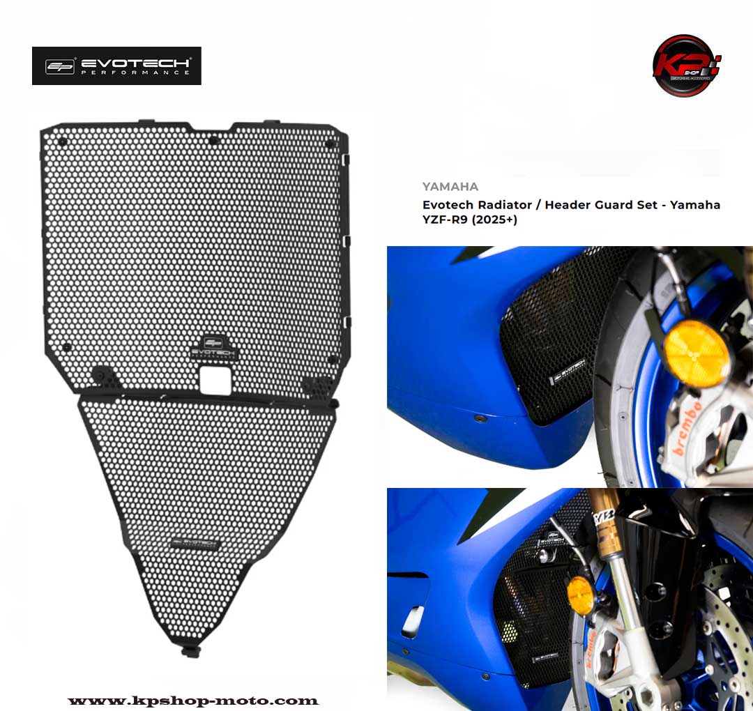 การ์ดหม้อน้ำ Evotech Radiator / Header Guard Set - Yamaha YZF-R9 (2025+)