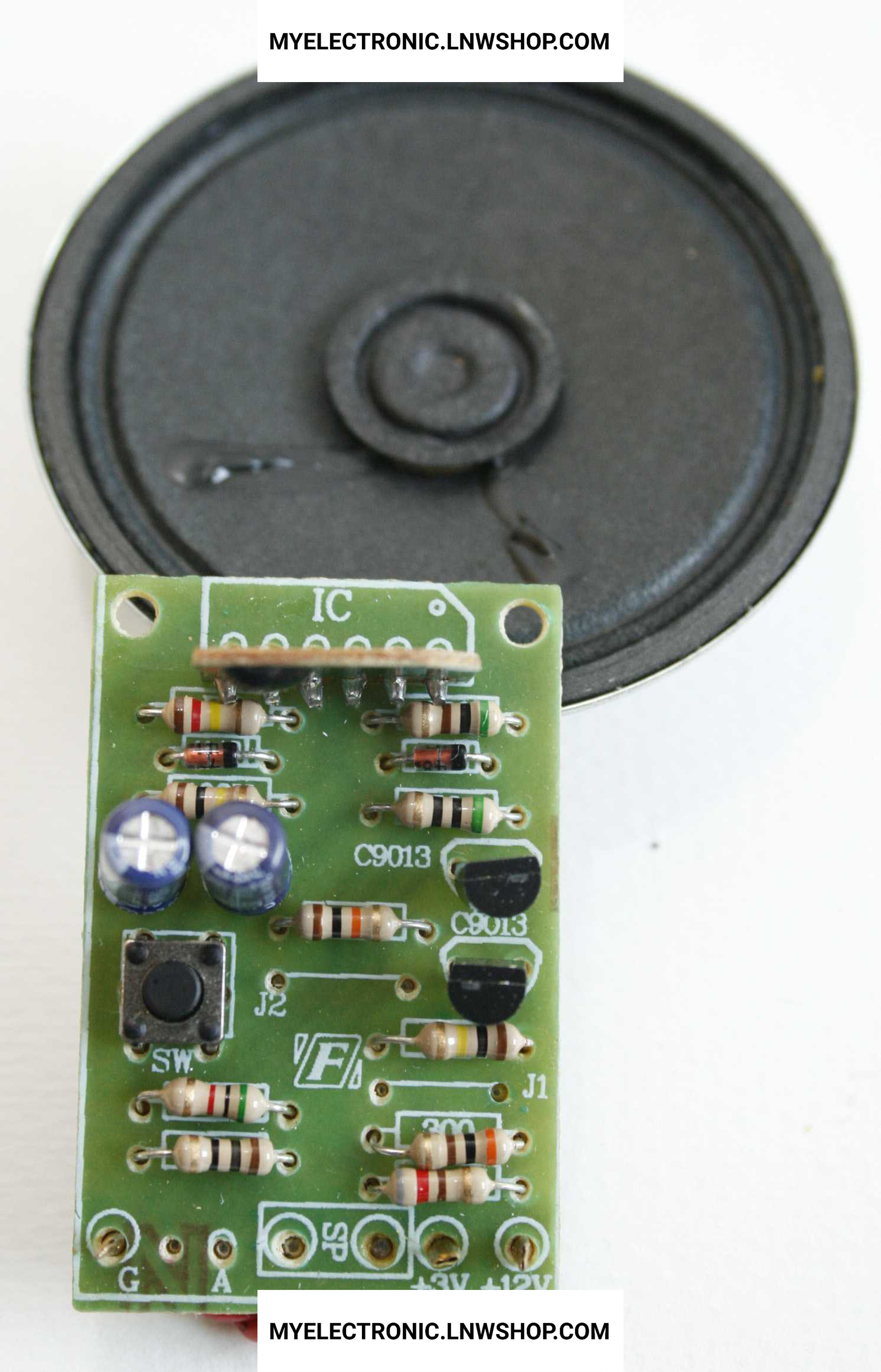 ชุดลงปริ้นFA221วงจรเสียงแก้วแตกICดิจิตอลพร้อมลำโพง(ยังไม่ประกอบลงPCB)