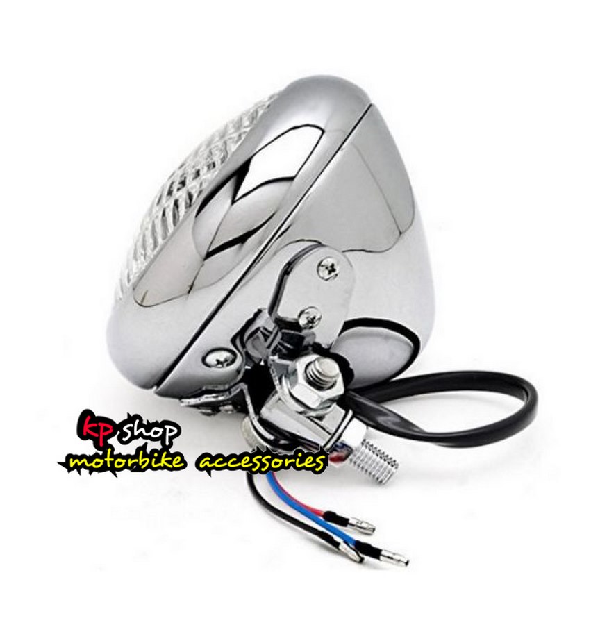 ไฟหน้าช้อปเปอร์ โคมเงินโครเมี่ยม