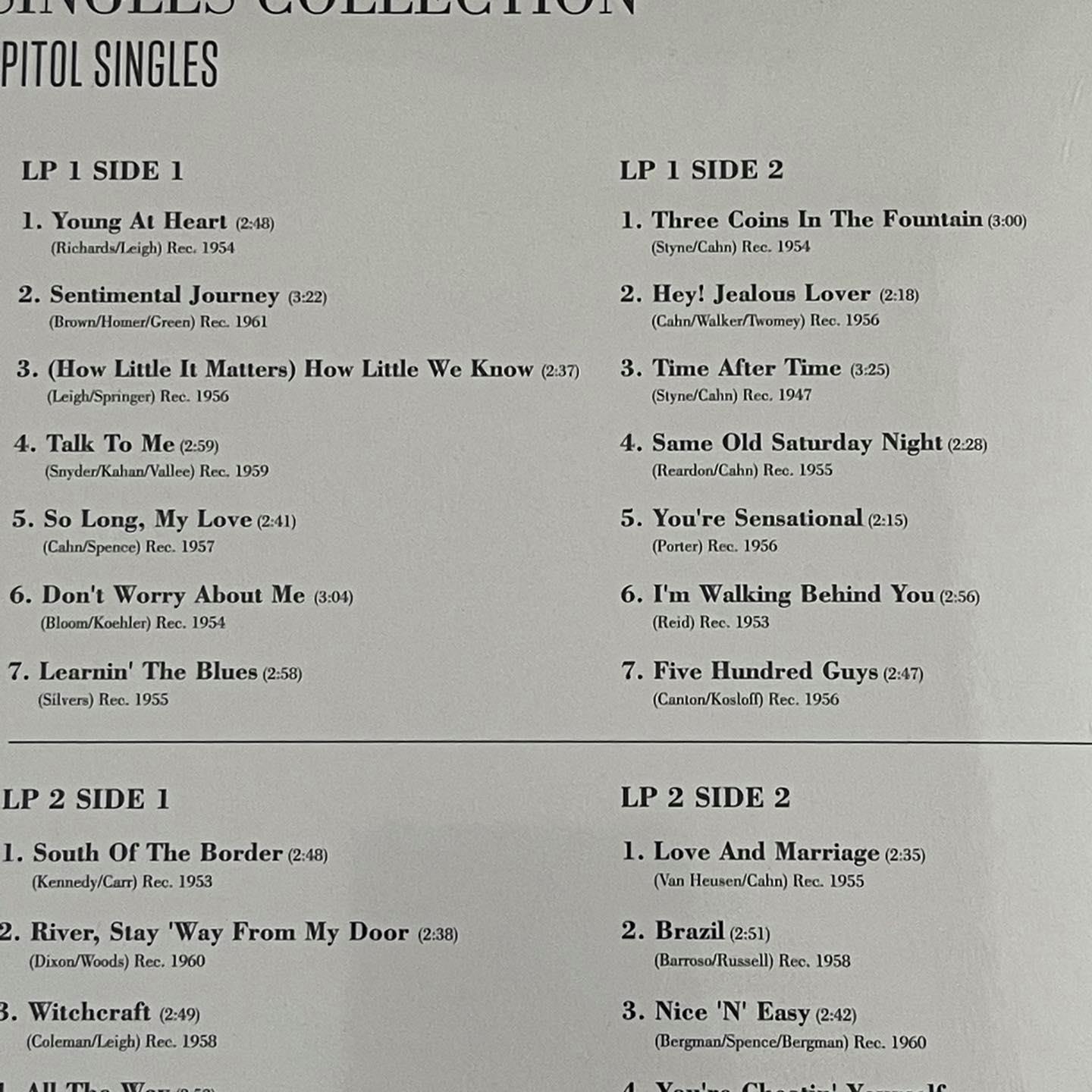 แผ่นเสียง Frank Sinatra: The Singles Collection (The Best of the Capitol Singles) 3 LP ,white vinyl แผ่นซีล
