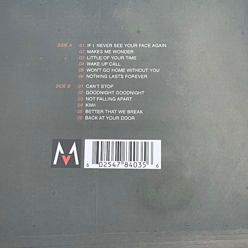 แผ่นเสียง Maroon 5 : It won't be soon before long ,Vinyl , LP, Album, Reissue, Gatefold มือหนึ่ง ซีล