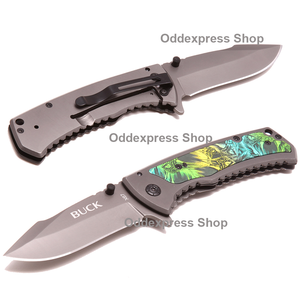 46-มีดเดินป่า มีดพับ มีดพก Buck X67 Quick-Opening Knives ด้ามมีดโลหะ ใบมีดสแตนเลสสีดำ เหมาะมือความยาว 20 ซม. ชิ้น 0 กรัม ดำ 20 ซม