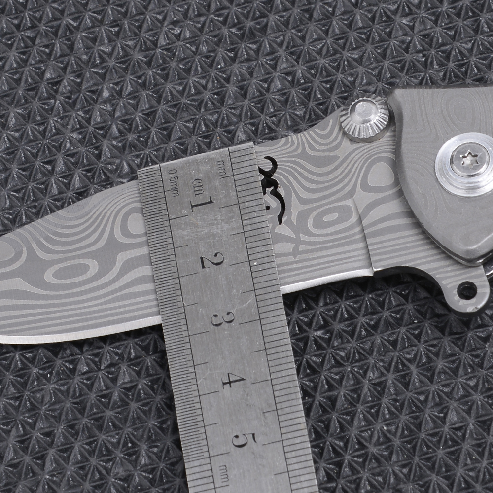 BN-03-04 มีดเดินป่า มีดแคมปิ้ง มีดพับ Browning Outdoor Tools Folding Knife ใบมีดเลเซอร์ลายดามัสกัส 1 290 กรัม