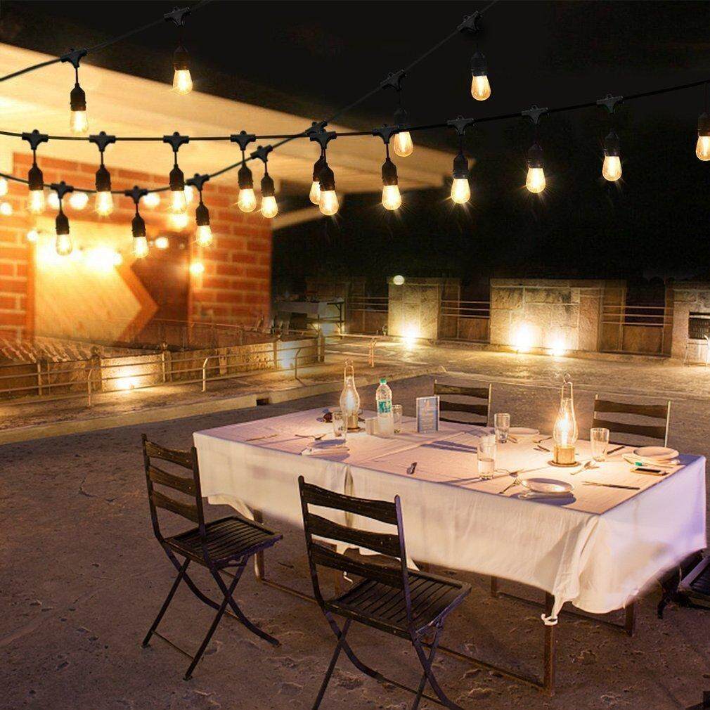 [ ฟรี ปลั๊กกันน้ำ] สายไฟระย้าชุดหลอดไฟปิงปอง ยาวพิเศษ 100 เมตร ขั้ว E27 ไฟราวประดับ เกรดAAA งานมอก. สายหนาสีดำ กันน้ำ ใส่หลอดไฟได้ 300 หลอด สำหรับไฟประดับตกเเต่งสวน ไฟงานวัด ไฟคริสมาส งานเเต่ง ร้านอาหาร งานปีใหม่ เทศกาลต่างๆ (เฉพาะสายไฟ ไม่รวมหลอดไฟ)