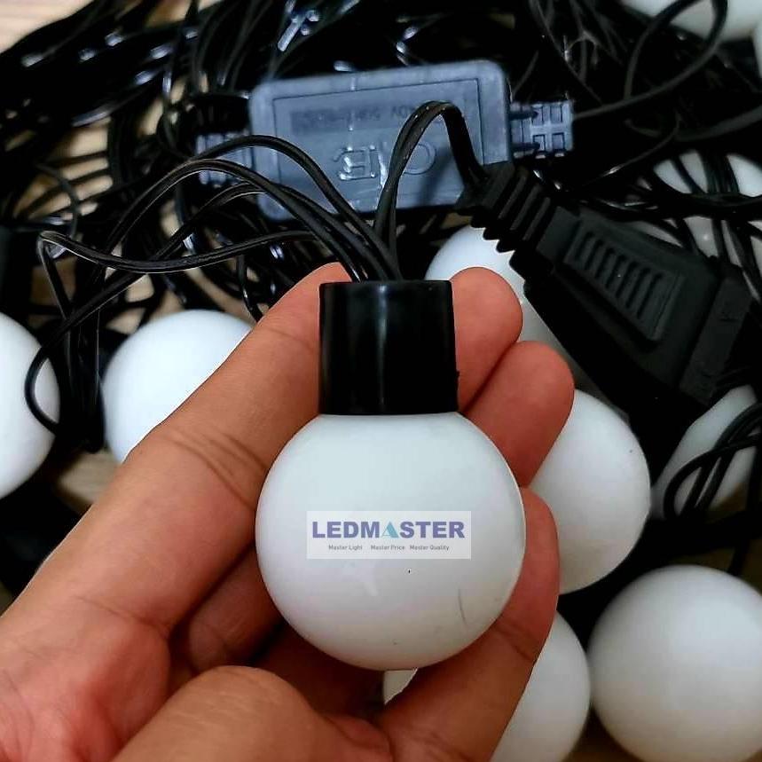 ไฟประดับตกเเต่ง ไฟเส้น led หลอดปิงปองทรงกลม จำนวน 20 หัว ความยาว 6 เมตร ( หลอดขนาดใหญ่กว่าไฟเชอรี่ครับ ) สายดำ เเสงwarmwhite วอร์มไวท์ ใช้สำหรับเป็นไฟเเฟนซีประดับอาคาร สถานที่ ตกเเต่งสวน งานปีใหม่ งานลอยกระทง ไฟประดับห้อง ไฟตกเเต่ง led ไฟเส้น