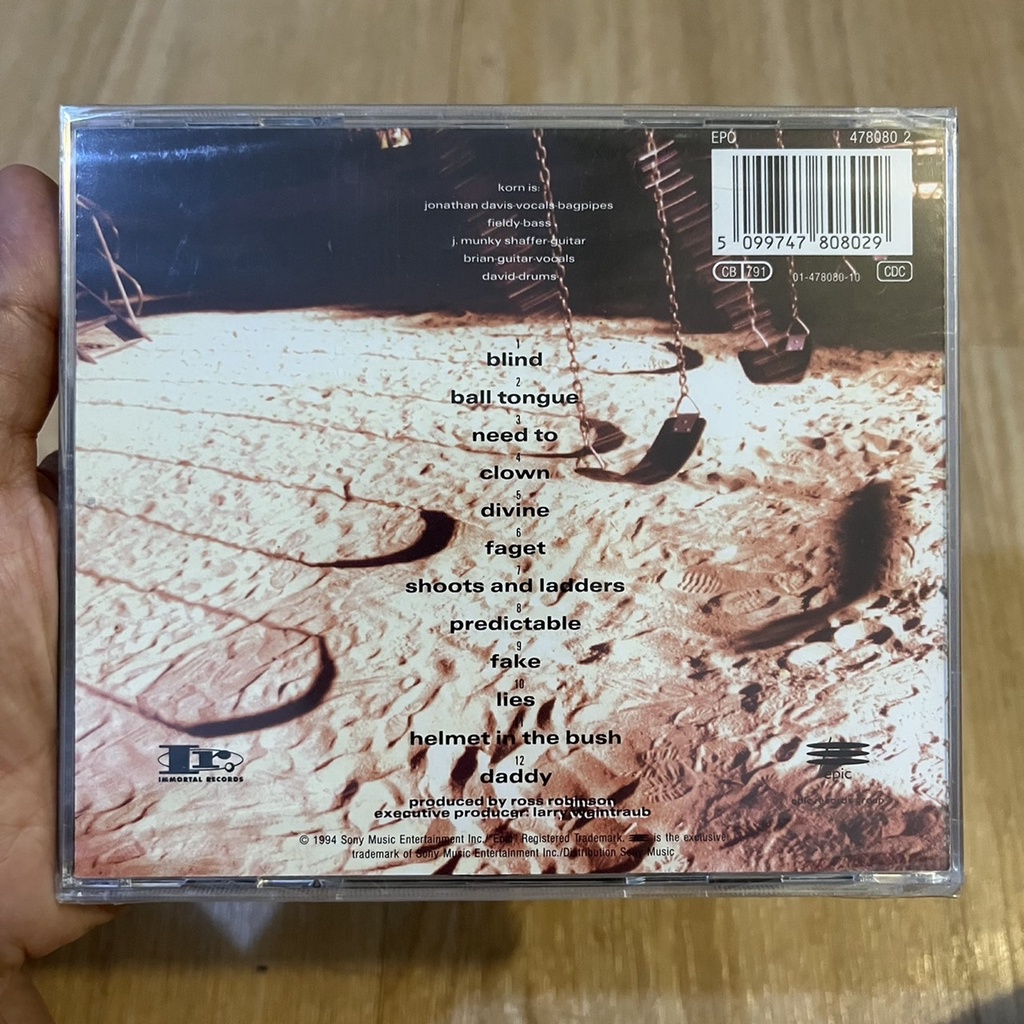 แผ่น CD ซีดีเพลง Korn อัลบั้ม Korn แผ่นแท้ ใหม่ ซีล