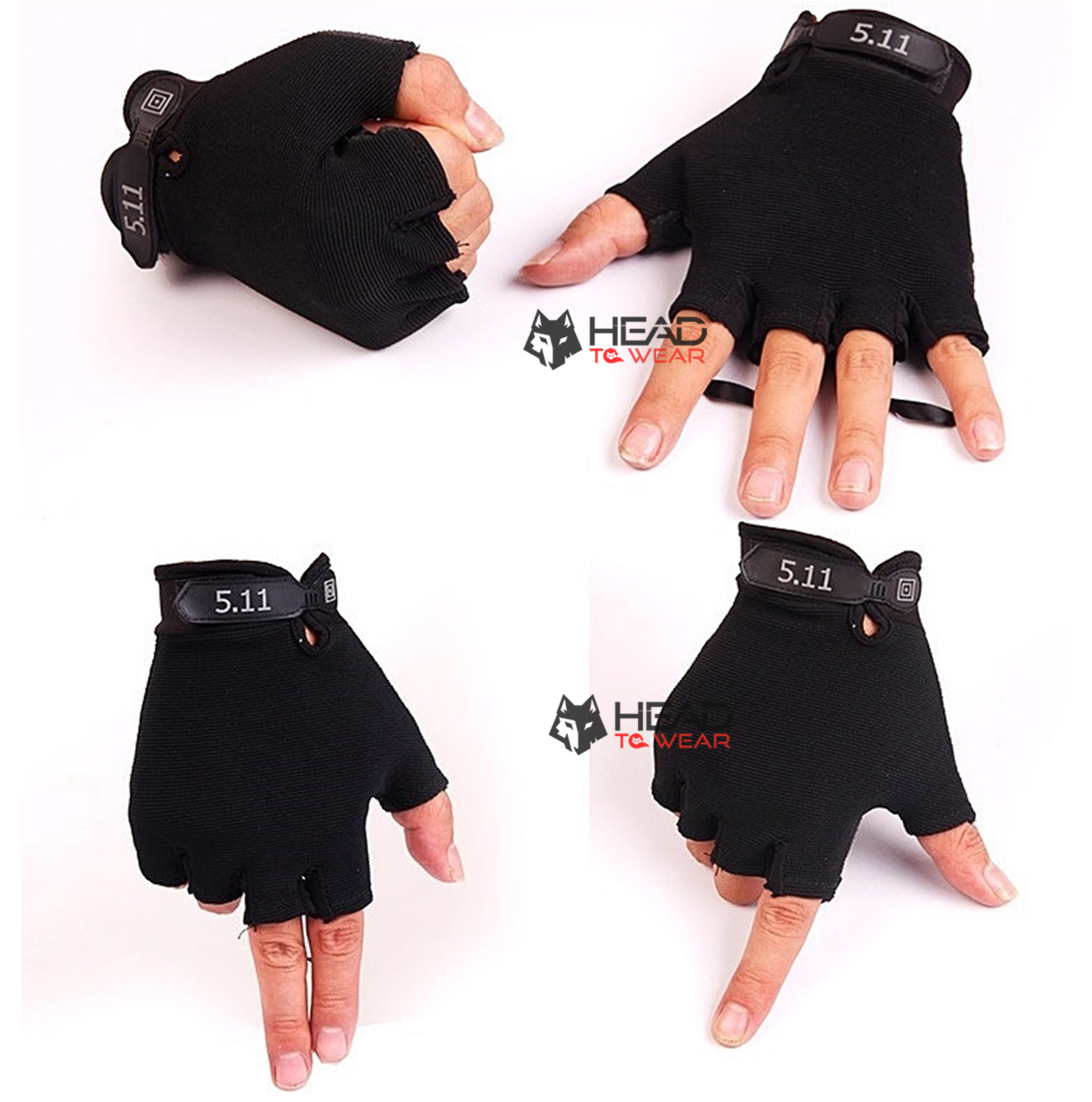 ถุงมือครึ่งนิ้ว 5.11 : สีดำ Black รหัส GT013