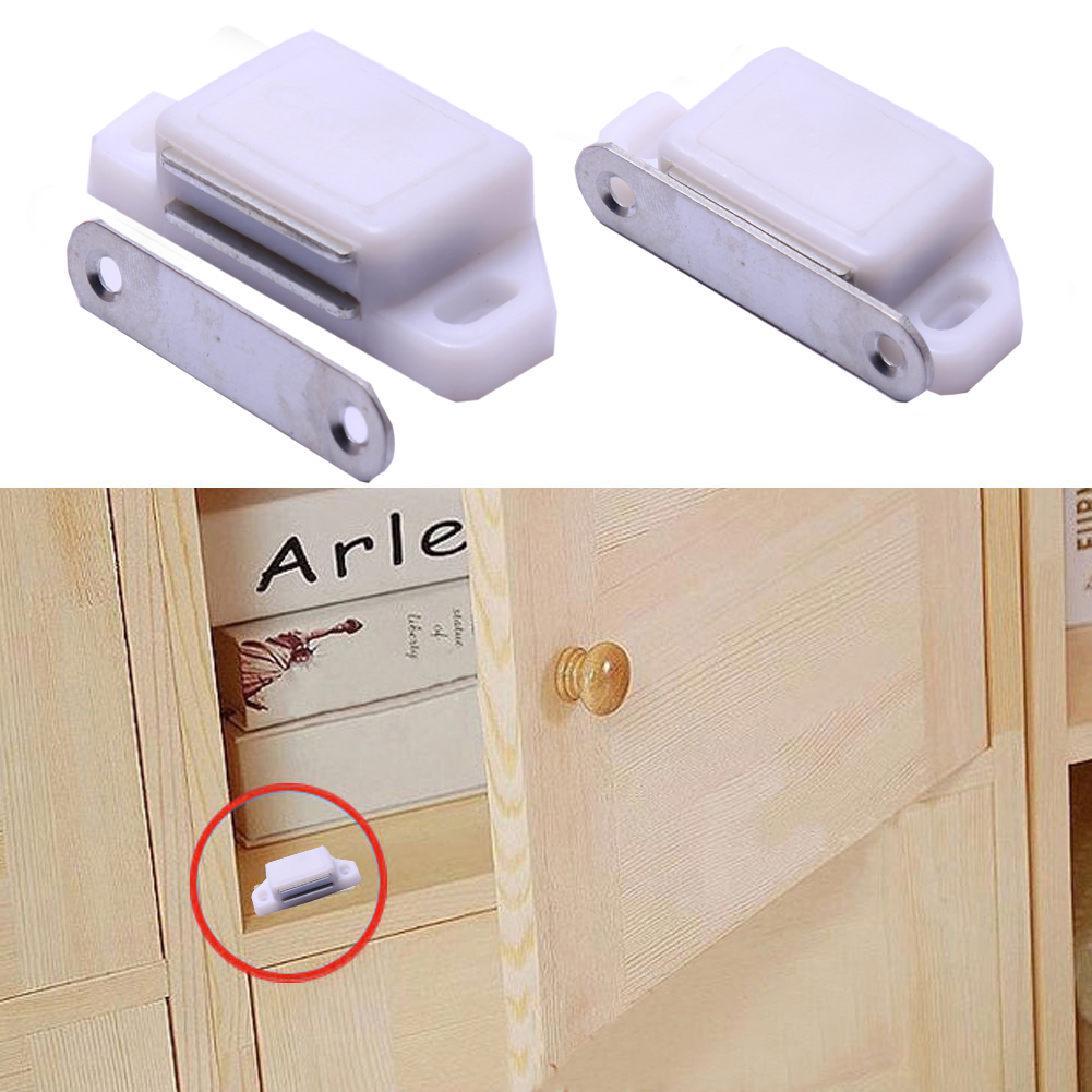 4 ชุด แม่เหล็ก สำหรับบานตู้ เมื่อปิดแผ่นเหล็กจะไปแตะกับแม่เหล็กจะดูดไว้ไม่ให้บานตู้เปิดได้ ของใหม่ พร้อมส่ง 2 250 กรัม
