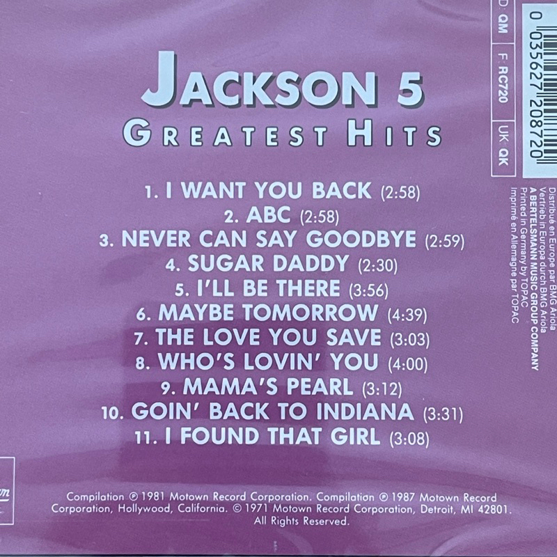 CD The Jackson 5 – Greatest Hits แผ่นแท้ ใหม่ ซีล