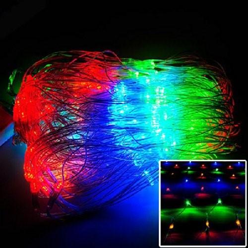 Led Net Light ไฟประดับ ไฟตาข่าย ขนาดใหญ่ 3x3 เมตร เเสงสลับสี RGB เเบบไฟไม่กระพริบ (ไฟนิ่ง) ไฟประดับตกเเต่งปีใหม่ คริสมาส วันวาเลนไทน์ เทศกาลต่างๆ ตกเเต่งเพิ่มสีสันความสวยงามห้องนอน อาคาร บ้านเรือน ต้นไม้ สถานที่ ร้านค้า จำนวน 1 เส้น