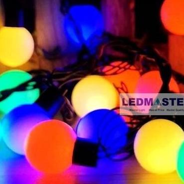 ไฟประดับตกเเต่ง ไฟเส้น led หลอดปิงปองทรงกลม จำนวน 20 หัว ความยาว 6 เมตร ( หลอดขนาดใหญ่กว่าไฟเชอรี่ครับ )สายดำ เเสงสีรวม (เเดง น้ำเงิน เหลือง เขียว)ใช้สำหรับเป็นไฟเเฟนซีประดับอาคาร สถานที่ ตกเเต่งสวน งานปีใหม่ งานลอยกระทง ไฟประดับห้อง ไฟตกเเต่ง led ไฟเส้น