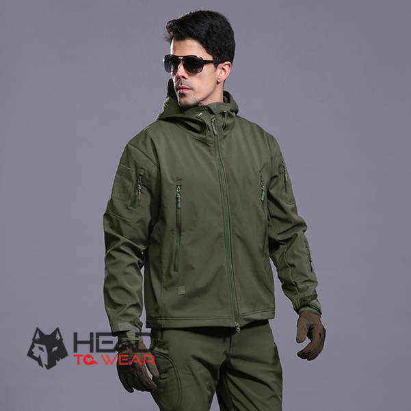 เสื้อแจ็คเก็ต Tactical กันน้ำ : สีเขียว Green รหัส JT003