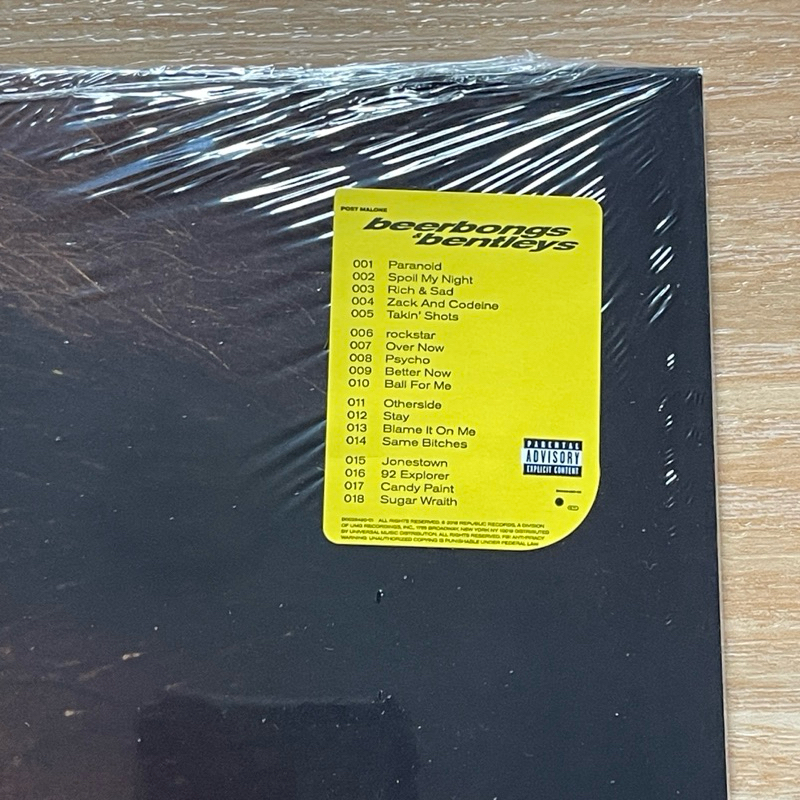 แผ่นเสียง Post Malone : Beerbongs & Bentleys Clear Vinyl ,LP, Album, US,มือหนึ่ง ซีล