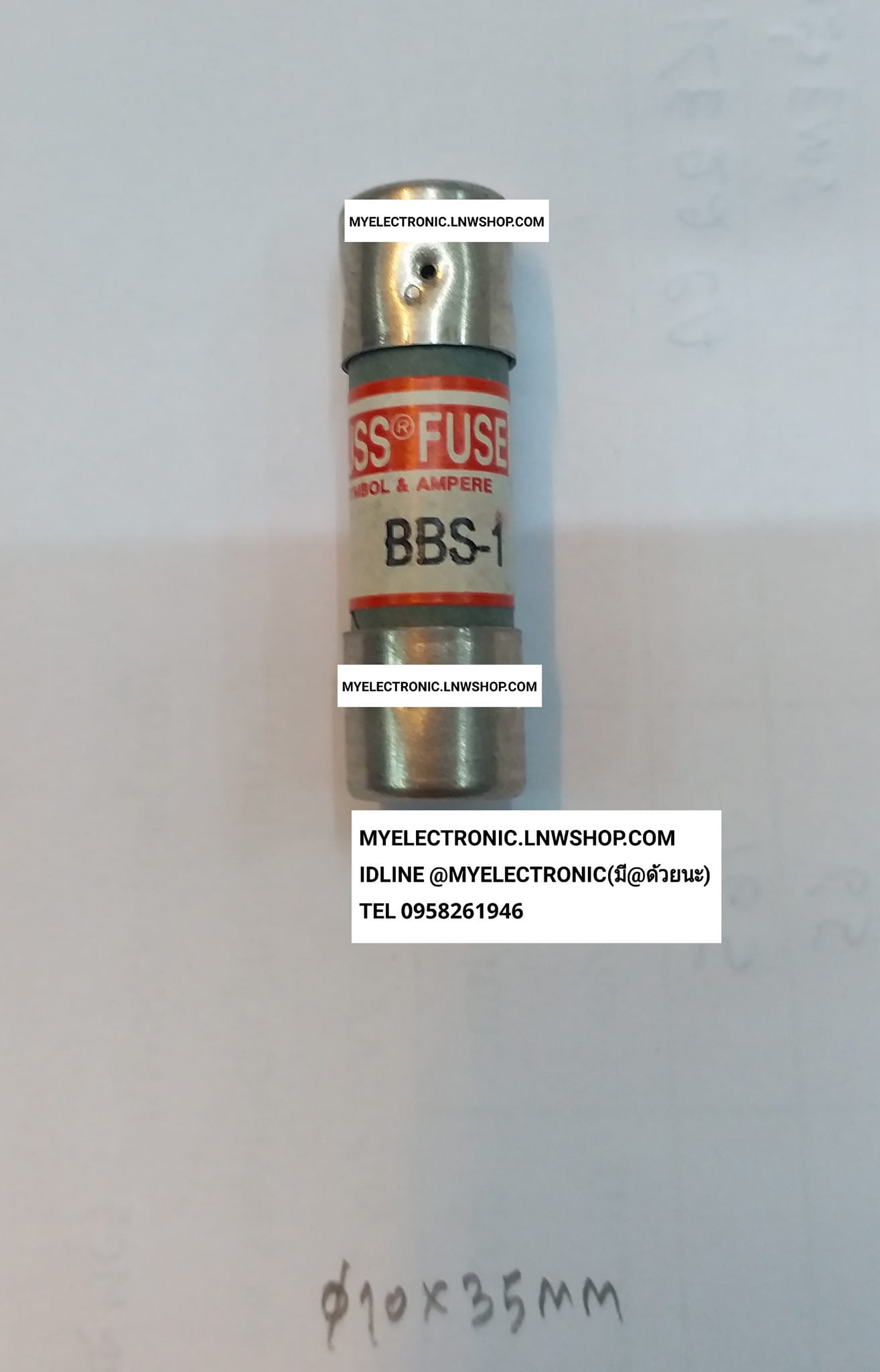 ขาย BSS1 A ฟิวส์1A600V ขนาด เส้นผ่านศูนย์กลาง อ้วน 10มม. ยาว35มม. 10×35MM. รุ่น BSS-1 ยี่ห้อ BUSSMANN ของแท้ ราคา ตัวละ . . . . หน่วย บาท