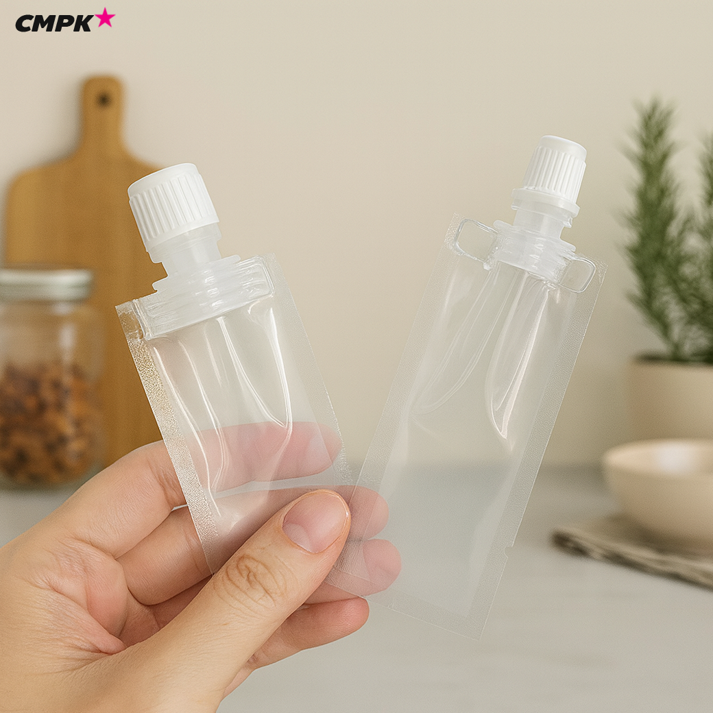 ถุงใสฝาเกลียว รุ่นหน้ากว้าง 5 ซม. ขนาดบรรจุ 5-40 mL (แพค 100ใบ) ขนาดจุก 0.82/1.3 ซม.