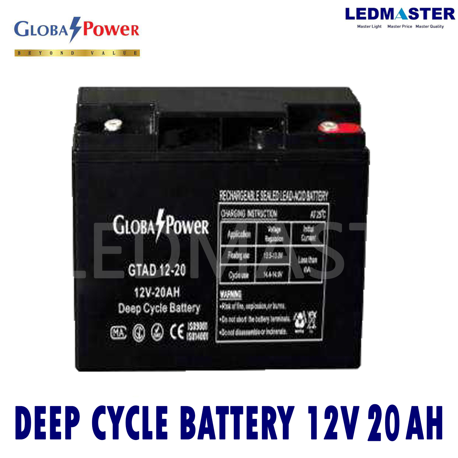 แบตเตอรี่แห้ง 12V รุ่น GTAD (12-20 AH) Battery Deep cycle เกรด A เพื่อโซล่าเซลล์