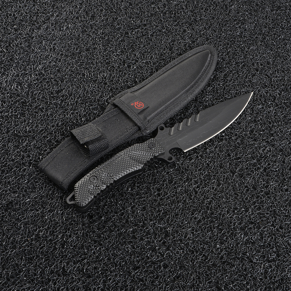 DG-80 มีดใบตาย มีดเดินป่า มีดแคมปิ้ง Fixed Blade 3 แบบ มีดพกยุทธวิธี EDC#S015B 1 410 กรัม Black 26 cm.