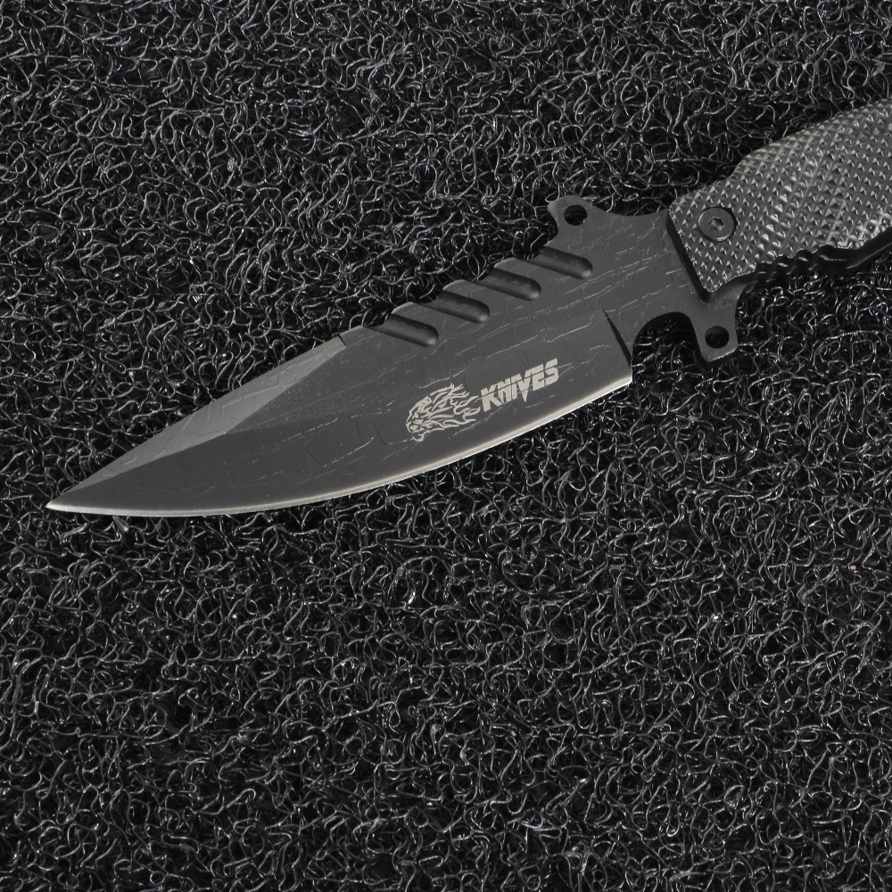 DG-80 มีดใบตาย มีดเดินป่า มีดแคมปิ้ง Fixed Blade 3 แบบ มีดพกยุทธวิธี EDC#S015B 1 410 กรัม Black 26 cm.