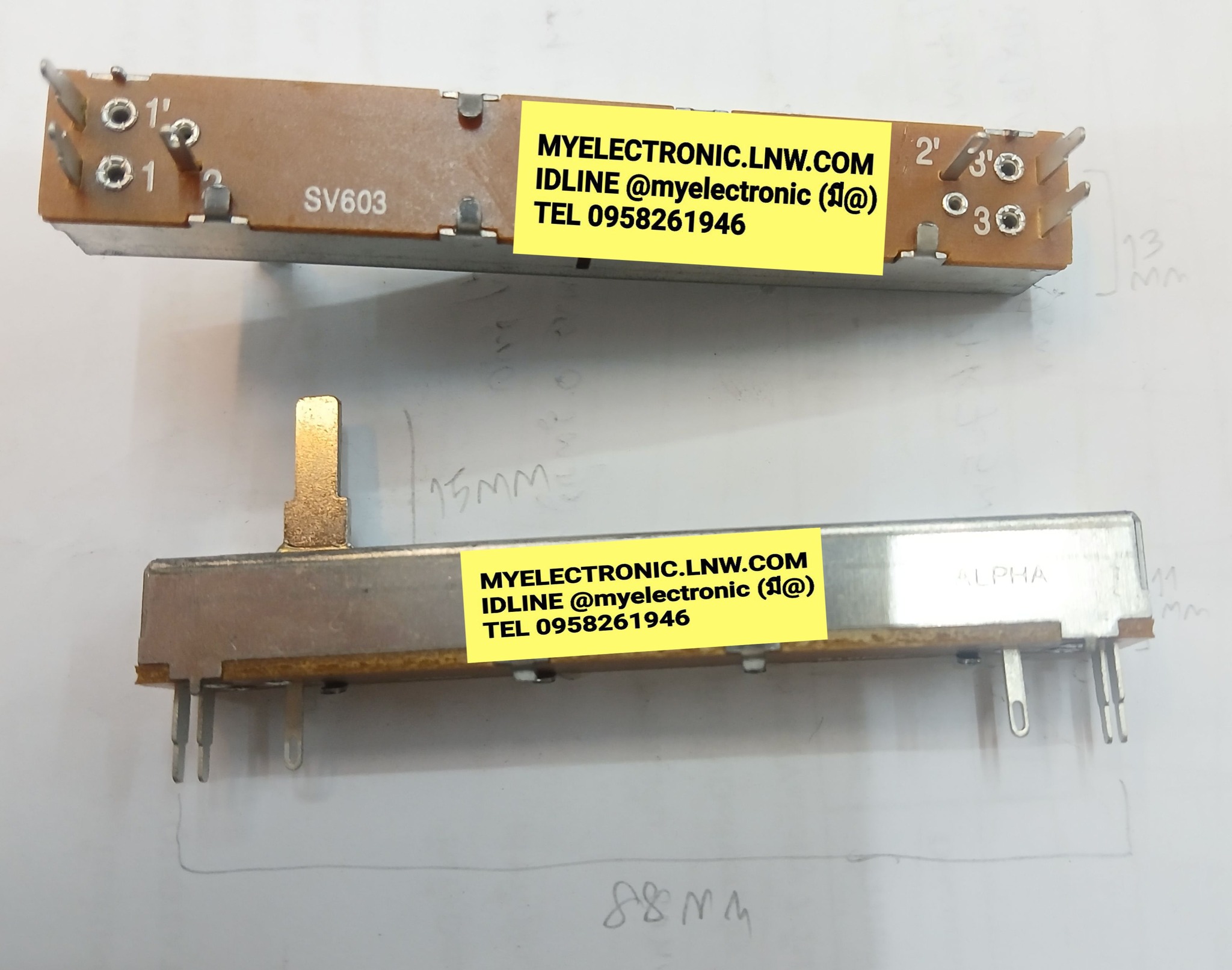 ขาย โวลุ่มสไลด์B10K6ขา ตัวยาว88มม.แกนยาว15มม.ตัวกว้าง13มม.ตัวสูง11มม. VR SLIDE 10KA โวลุ่มสไลด์ วอลลุ่ม สไลด์ B10K 10KA 6ขา สเตอริโอ STERIO โวลุ่มสไลด์10K6ขา ราคา ตัวละ . . . . หน่วย บาท