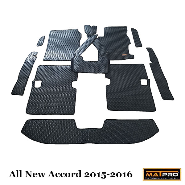 พรมปูพื้นเข้ารูป 100% ลายกระดุม สำหรับรถ รุ่น All New Honda Accord 2013-2018 (Gen.9)