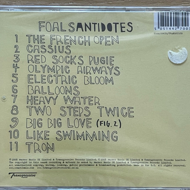 แผ่น ซีดี Foals – Antidotes CD, Album,EU แผ่นแท้ ใหม่ ซีล