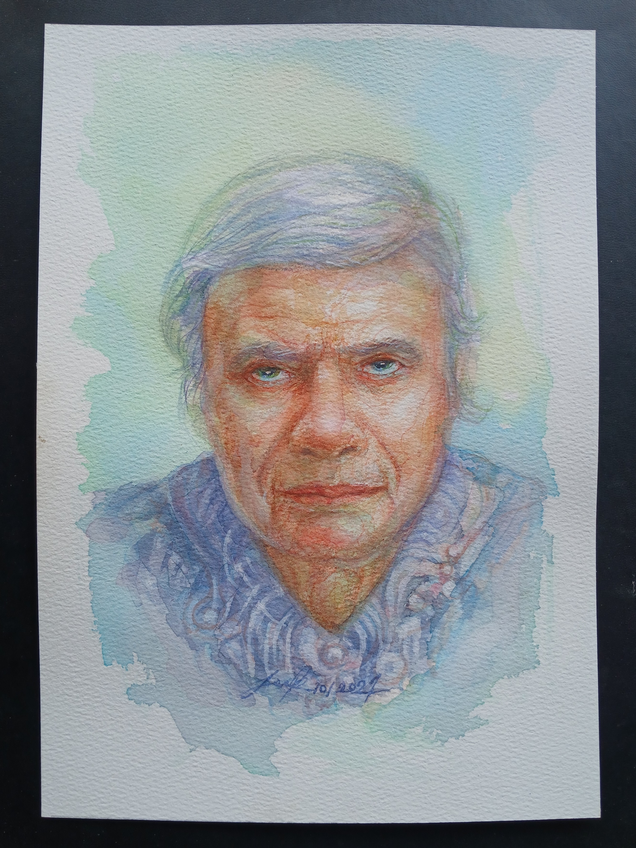 HR Giger ภาพวาดสีน้ำ บนกระดาษ 300 แกรม ขนาด [A4] 21 cm. x 29.7 cm.