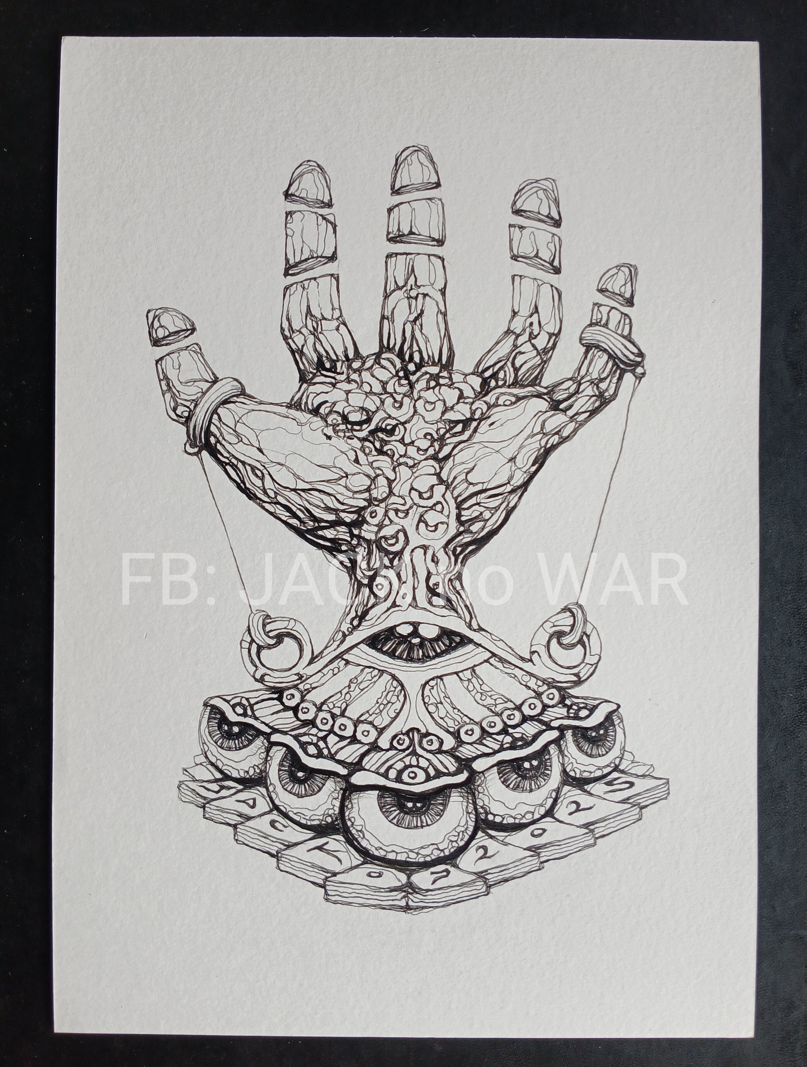 Surreal Portrait 24 (โลภะ ลาโภ) งานวาดเส้นปากกา หมึกดำ กระดาษร้อยปอนด์ (200 แกรม) ขนาด 21 × 29.7 cm. A4