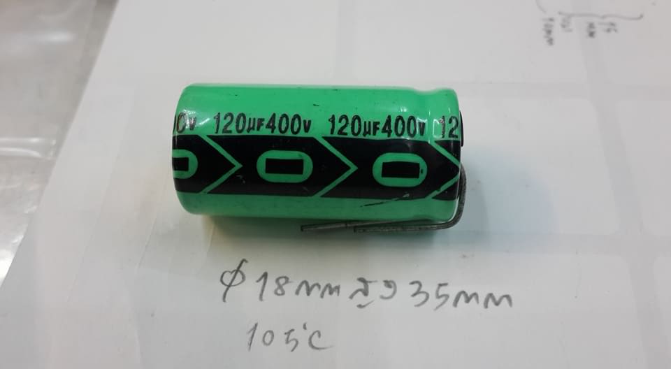 C120UF400VDC105Cขาลวดเส้นผ่านศูนย์กลาง18มมสูง35มมคาปาซิเตอร์อิเลคโครไลท์CAPACITOR ELECTROLYTIC VDC(18x35mm)ราคา