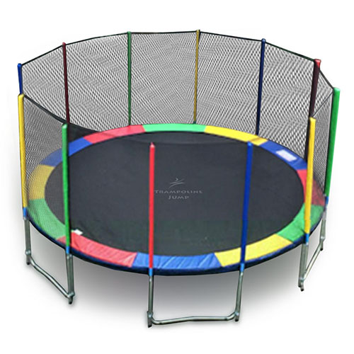 แทรมโพลีน 16 ฟุต สีรุ้ง สปริงบอร์ด trampoline ขนาดใหญ่สุด เหมาะสำหรับออกงาน