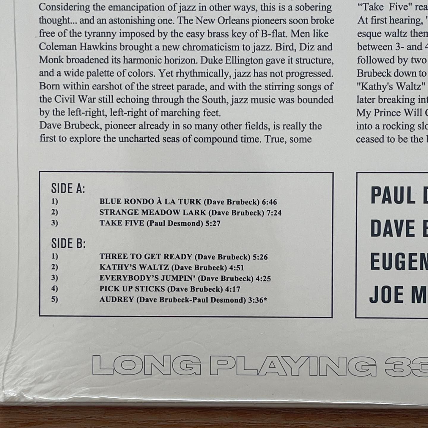 แผ่นเสียง The Dave Brubeck quartet – Time Out**Limited Edition, Orange Vinyl แผ่นเสียงมือหนึ่ง ซีล