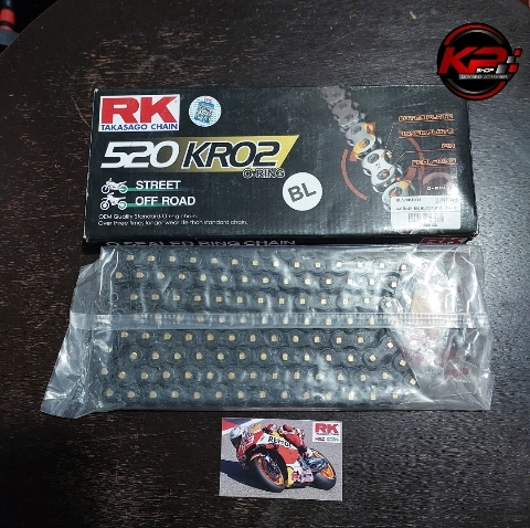 โซ่ RK O-Ring BL520KRO2-120L สีดำหมุดทอง เบอร์ 520