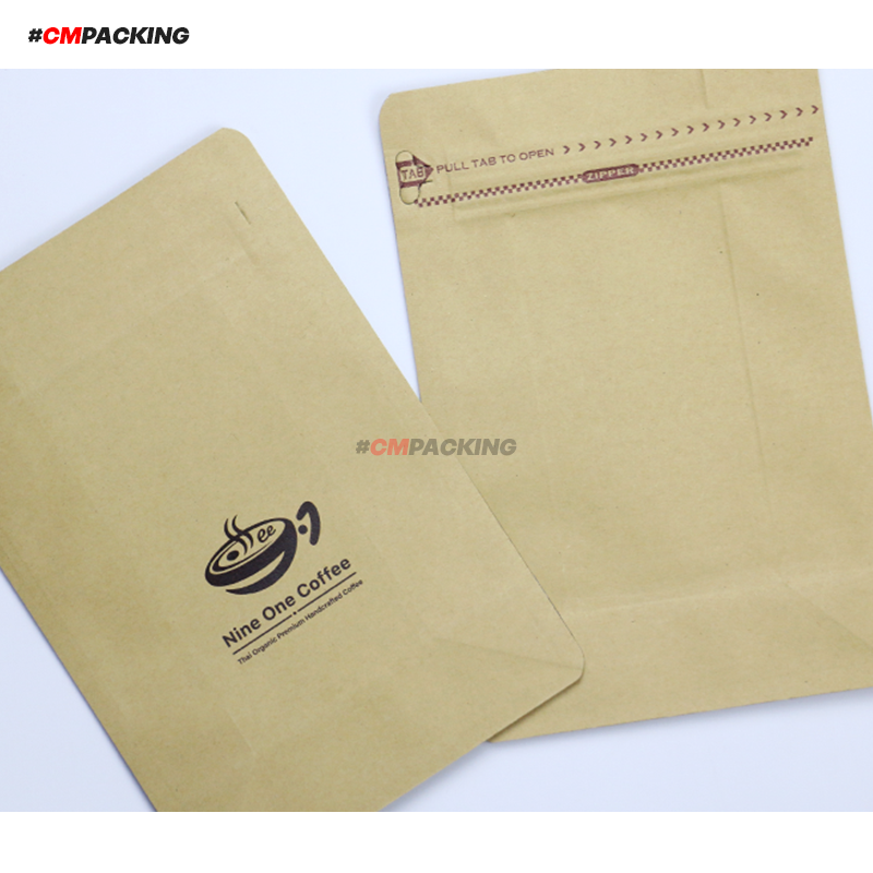 ถุงกาแฟ มีซิป มีวาล์ว (50ใบ) สำหรับบรรจุเมล็ดกาแฟ ขนาด 100กรัม-1กิโล