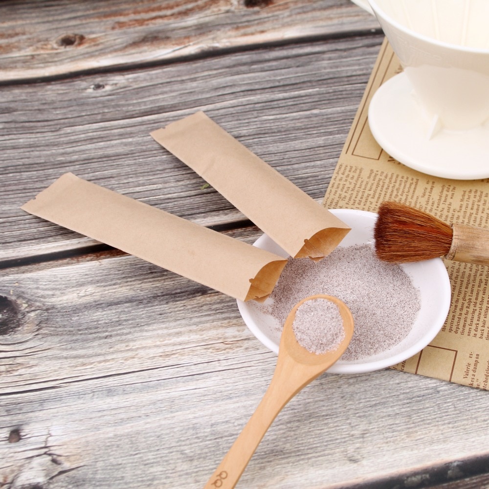 ซองกาแฟ ถุงซีลกลาง กระดาษคราฟท์ ขาว,น้ำตาล ขนาด 10 กรัม (50 ซอง)