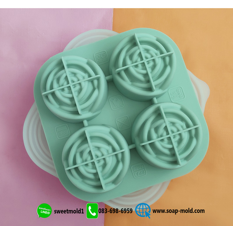 แม่พิมพ์ช่อกุหลาบ4ช่อง ขนาด75กรัม :007779