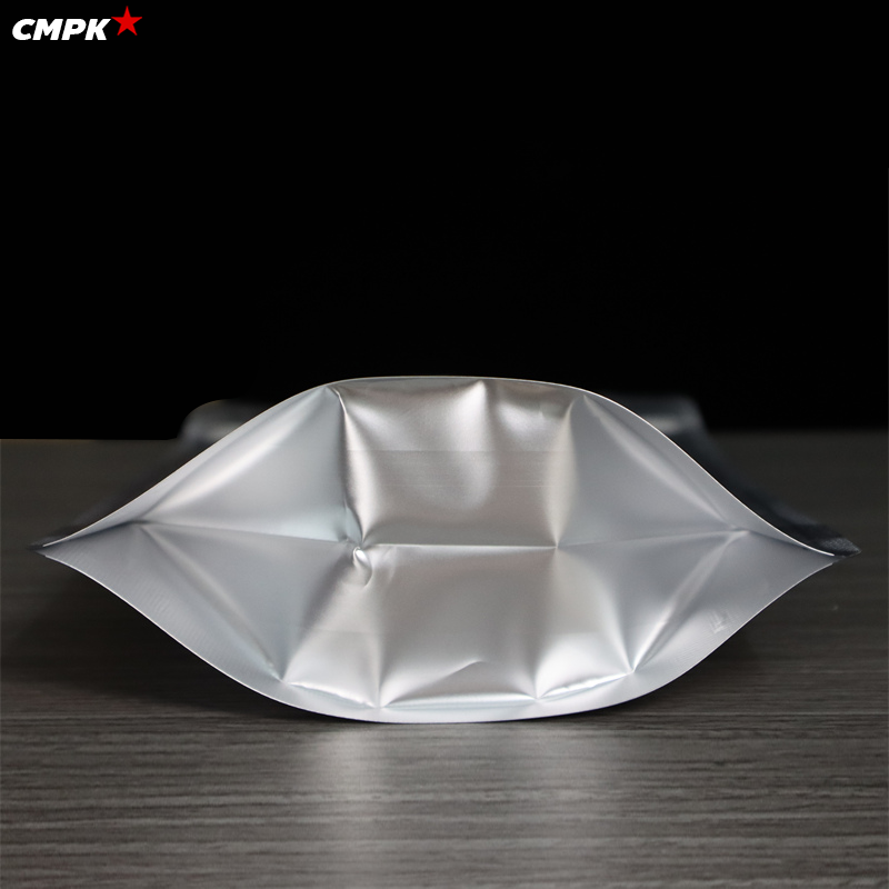 ถุงอลูมิเนียมฟอยล์ ทึบแสง ตั้งได้ ขอบโค้ง ติดซิป (50 ใบ) Aluminum Foil Zip bag