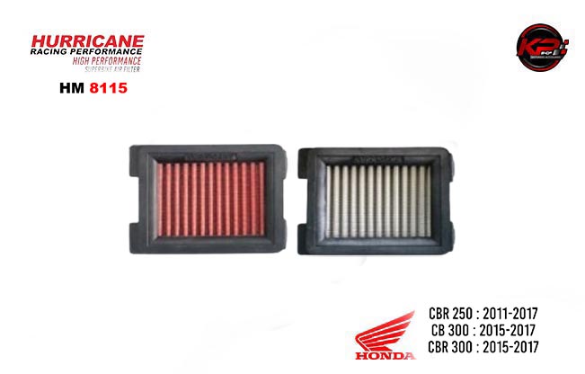 กรองอากาศ HURRICANE FOR HONDA CBR250/300 CB300 (COTTON) HM8115
