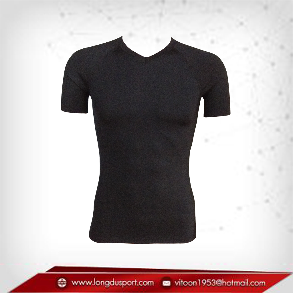 เสื้อรัดกล้ามเนื้อ Bodyfit แขนสั้นคอวี สีดำ เหลือ Size L