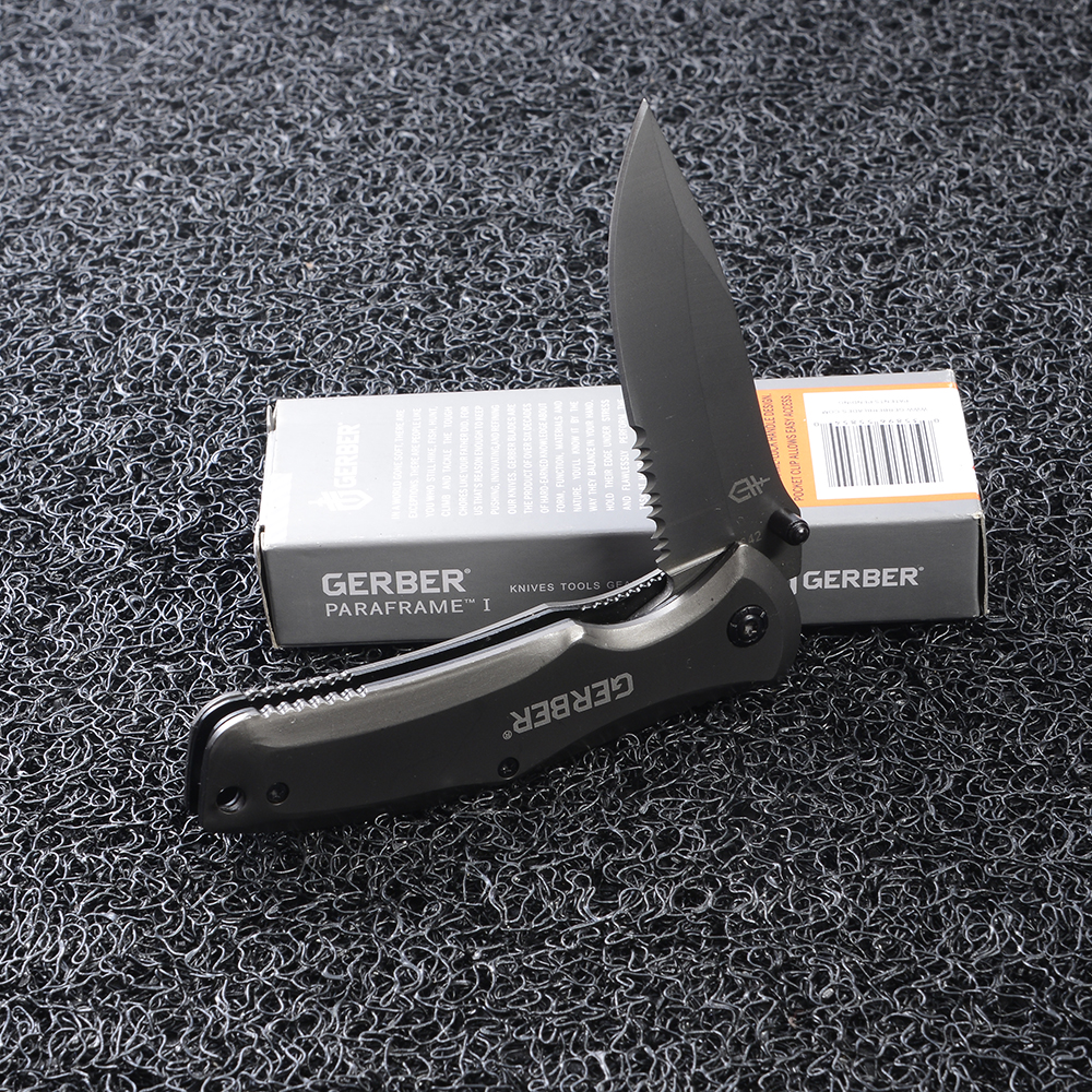 GB-269 มีดพับ มีดพับพกพา ใบมีดสปริงดีด ด้ามโลหะสีไทเทเนียมใบสแตนเลส ยาว 20 ซม.No.342 1 220 กรัม ไทเทเนียม 20 แท.