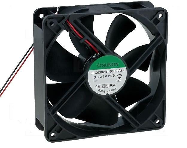 พัดลม24vdc9.2wEEC0382B1-0000-A99ยี้ห้อSUNON2สาย ขนาดกว้าง120×ยาว120×หนา38มม.(120×120×38MM)