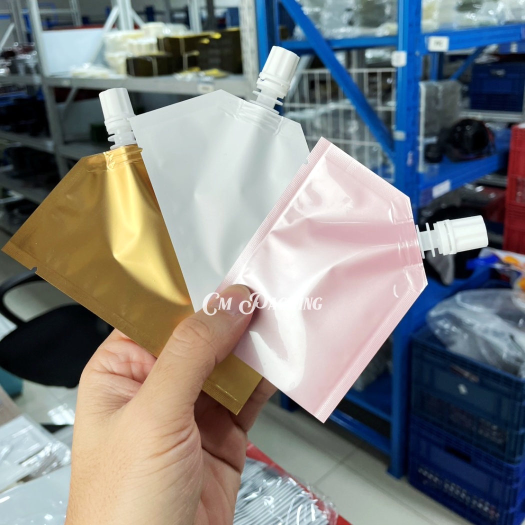 ซองซีลติดจุก ซองแบ่งครีม บรรจุทางก้นถุง (100ใบ) มีจุกให้เลือกหลายแบบ ราคาประหยัด