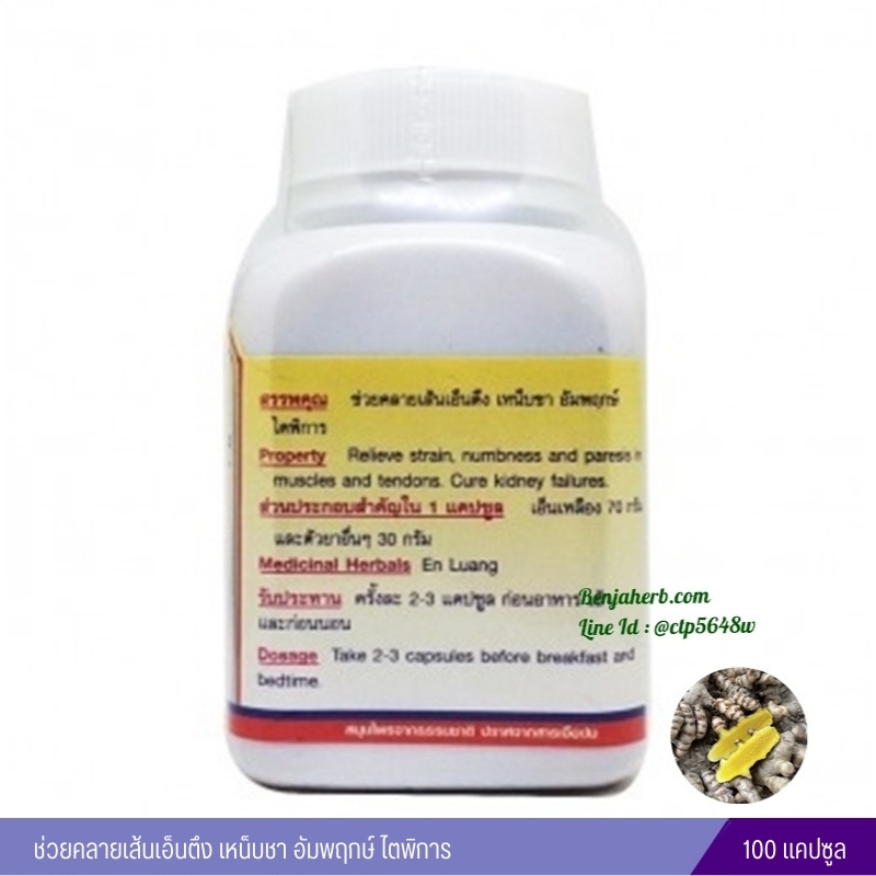 แคปซูลว่านเอ็นเหลือง สมุนไพรดวงพร (100 แคปซูล)