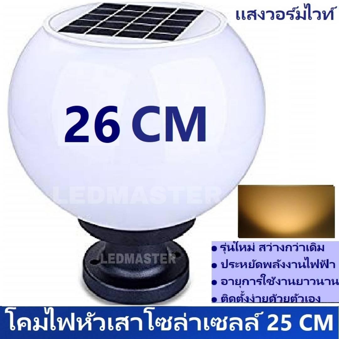 ส่งฟรี Solar Wall Lamp ! โคมไฟหัวเสาโซล่าเซลล์ ทรงกลม 26 CM เเสงขาว / เเสงวอร์มไวท์ รองรับ 2 ระบบ เหมาะสำหรับใช้ติดเป็นโคมไฟพลังงานเเเสงอาทิตย์หน้าบ้านหรือทางเดิน สวน จำนวน 1 โคม