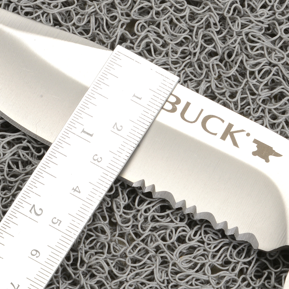 BUCK 622 USA FIXED BLADE มีดใบตาย มีดเดินป่า มีดโบวี่ มีดแคมปิ้ง มีดทหาร มีดพก ด้ามมีดยางกันลื่น ความยาวรวม 9.5 นิ้ว 1 310 กรัม เงิน 9.5 นิ้ว