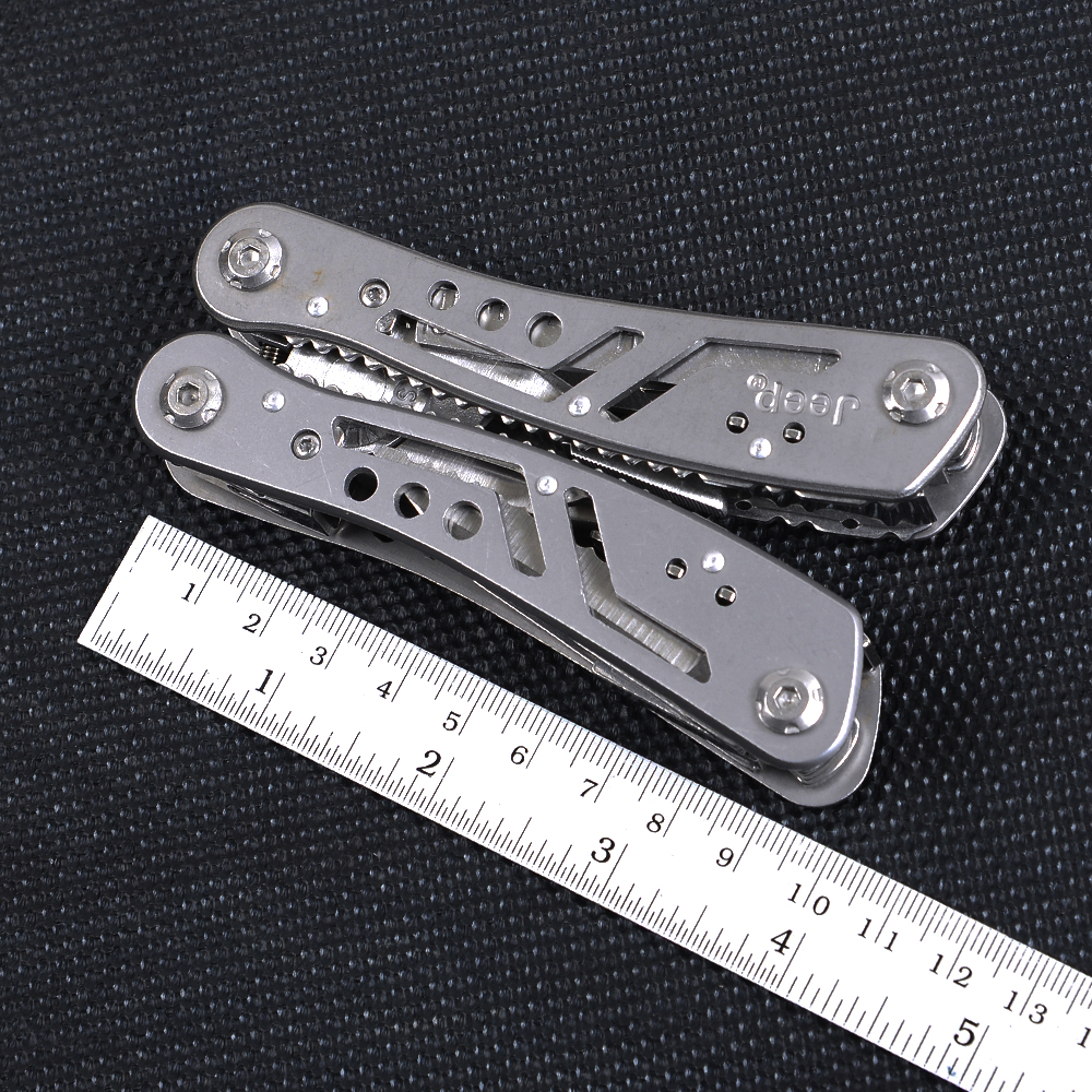 Jeep-282 คีมอเนกประสงค์ อุปกรณ์เดินป่า เครื่องมือสารพัดช่าง Jeep Multi-function plier compact sport tool 1 450 กรัม เงิน 14 ซม.