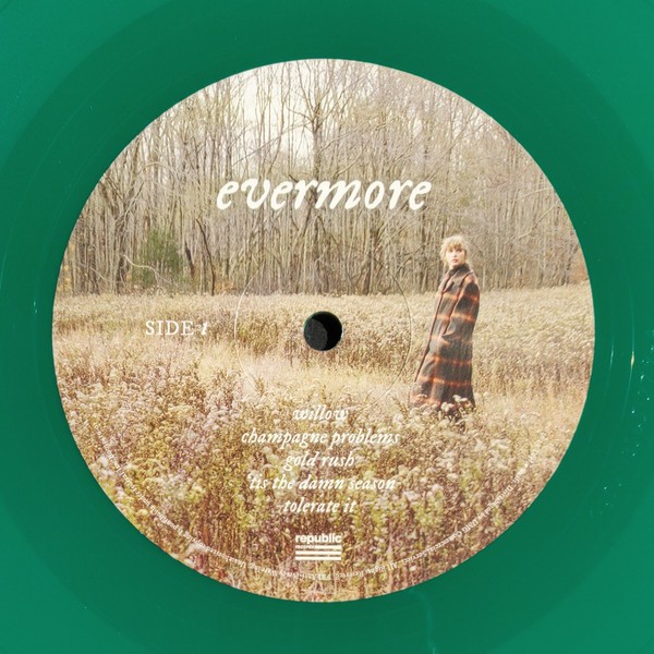 แผ่นเสียง Taylor Swift – Evermore ,2 LP, Album, Deluxe Edition, Tranparent Green vinyl, มือหนึ่ง ซีล
